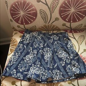 Show Me Your MuMu Cocktail Midi Skirt in Blue and Cream